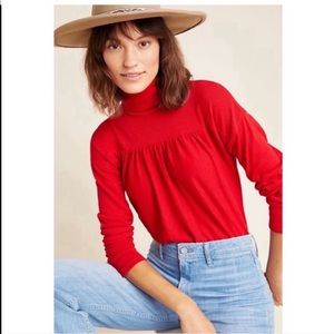 🅰️nthropologie Maeve Red Turtleneck Sweater